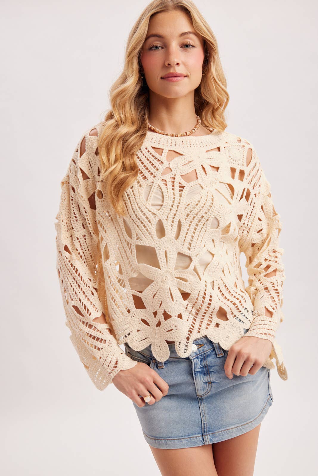 Open Work Crochet Top (REG)