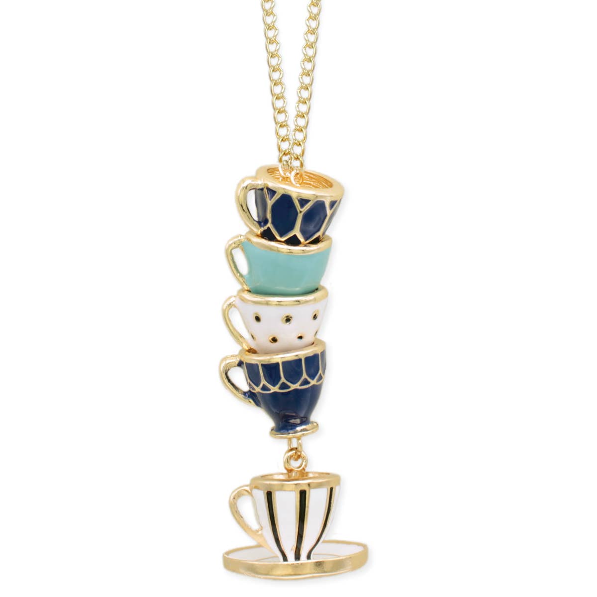 Mad Hatter Teacup Stack Necklace