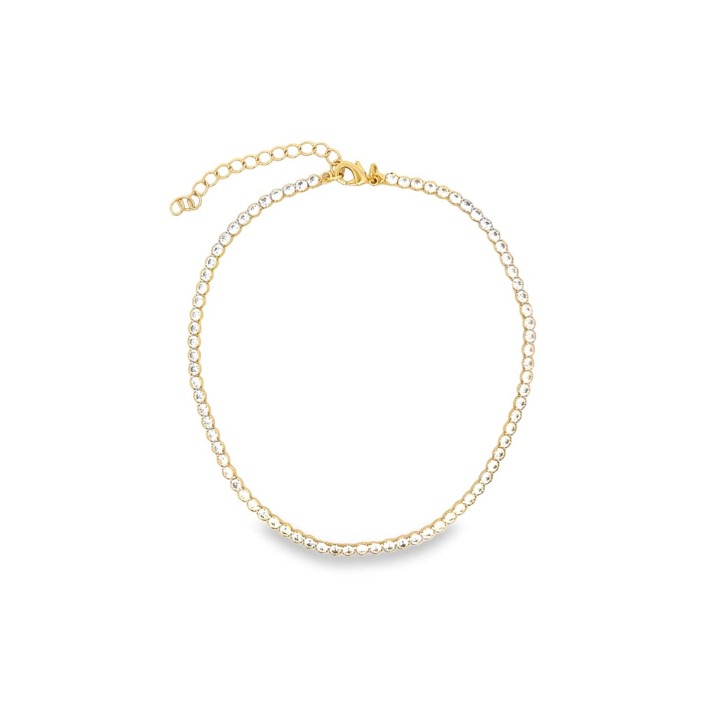 18k Filled Round Tennis Anklet