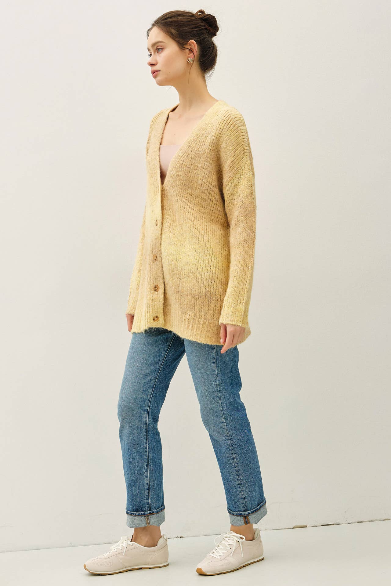 Tonal Gradient Cardigan in Eggtart (REG)