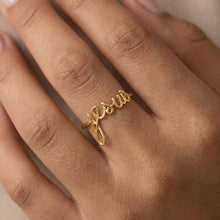 Gold Jesus Script Ring