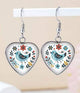Folk Art Bird Heart Earrings