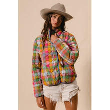 Vibrant Plaid Quilted Jacket (REG)
