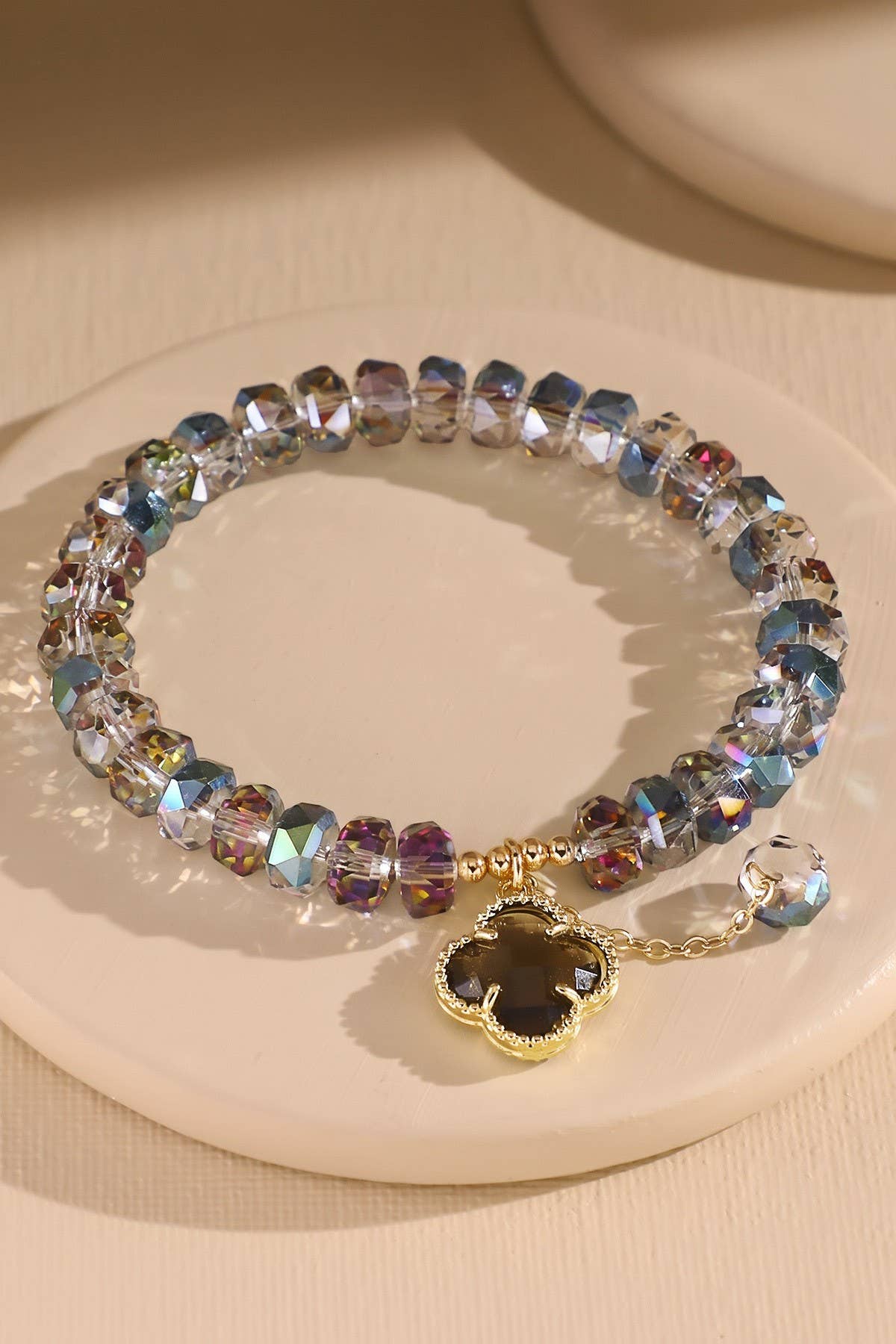 Clover Charm Beaded Bracelet