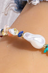 Pebble And Pearl Anklet