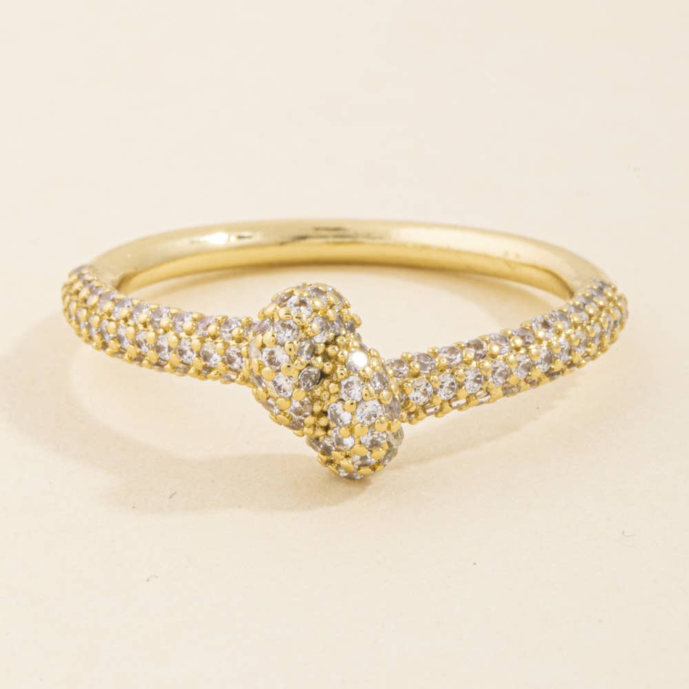 Gold Dipped Pave Knot Ring
