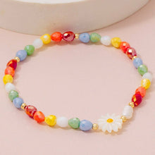 Rainbow Beaded Daisy Bracelet