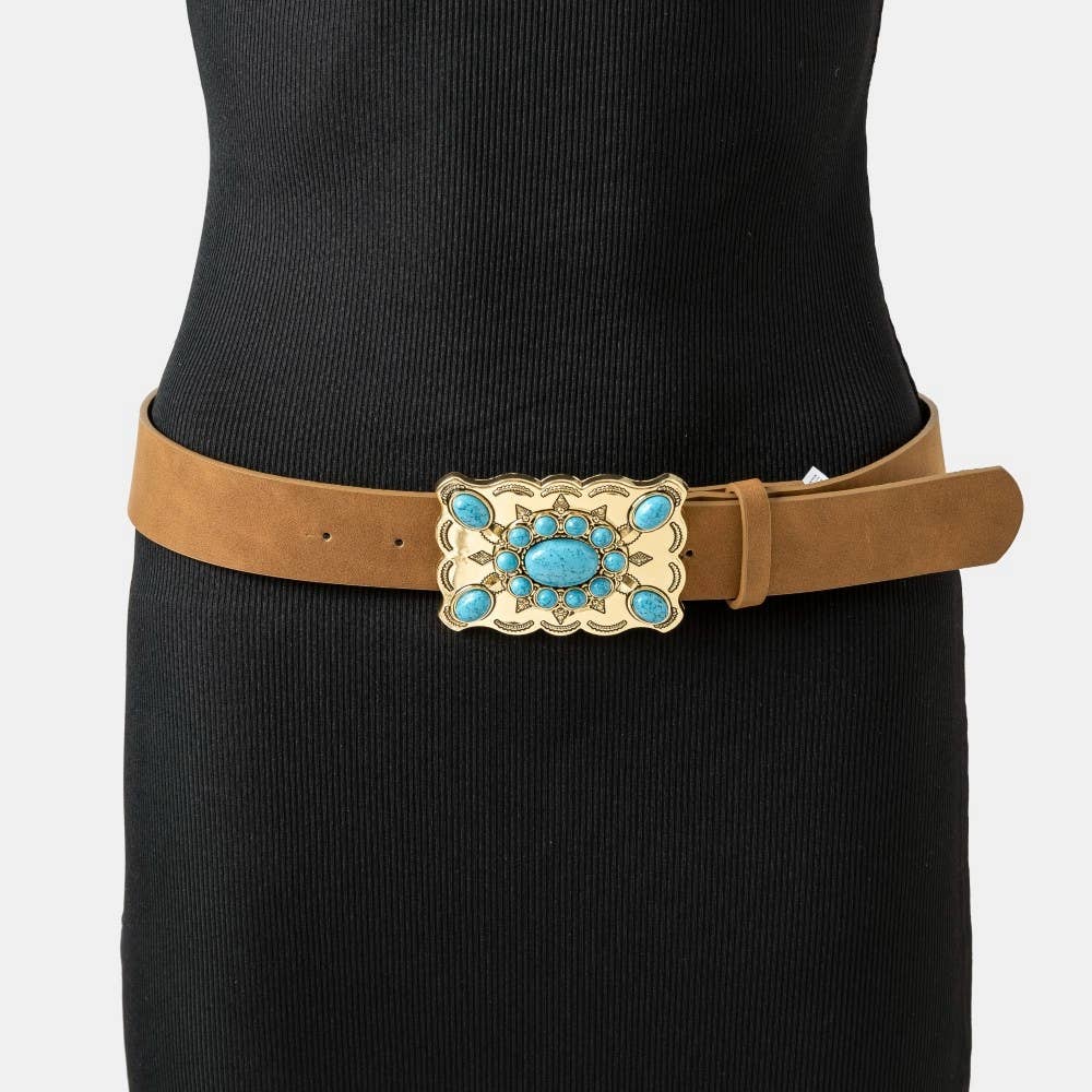 Western Turquoise Buckle Belt