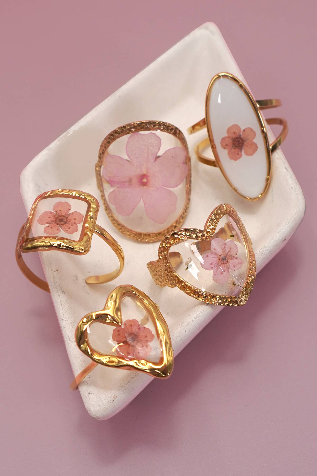 18K Floral Rings