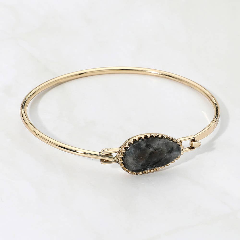 Oval Stone Bangle Bracelet