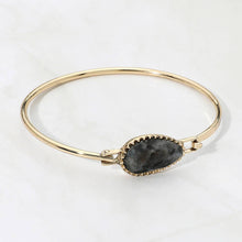 Oval Stone Bangle Bracelet