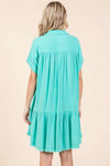 Button Down Shirt Dress in Tiffany (REG)