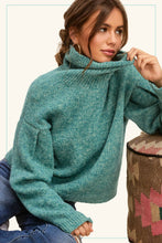 Pintuck Turtleneck Sweater in Mermaid (REG)