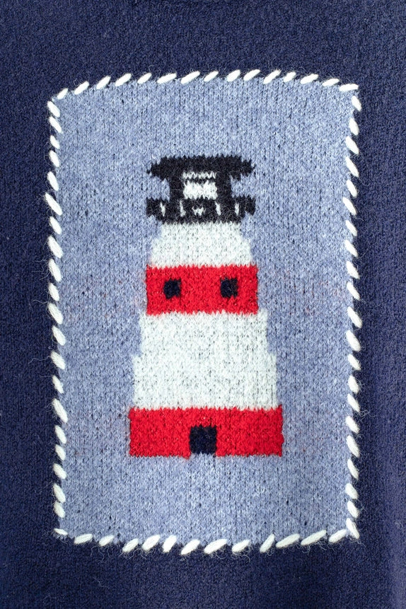 Whipstitch Lighthouse Sweater in Navy (REG)