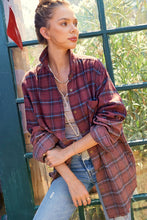 Washed Two-Tone Plaid Top in Chocolate (REG)