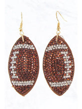 Suede Crystal Football Earrings