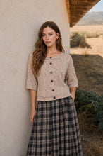 Marled Taupe Short Sleeve Cardigan (REG)