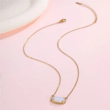 Oval Gemstone Necklace