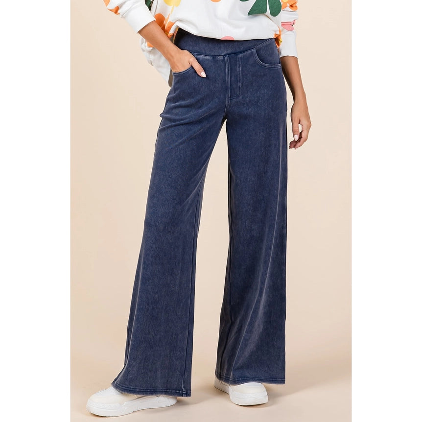 Washed Elastic Waist Jeans (S70628) (REG/PLUS)