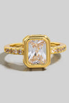 Rectangle Rhinestone Open Ring