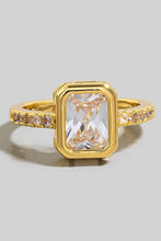 Rectangle Rhinestone Open Ring