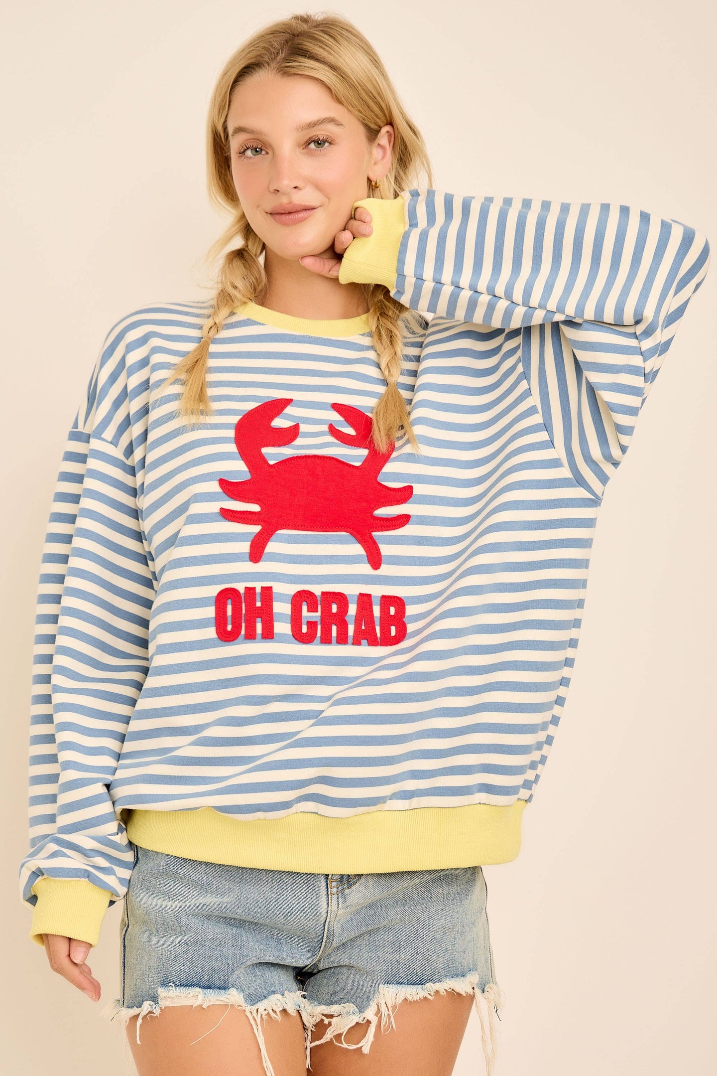 Striped Oh Crab Sweatshirt (REG)