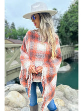 Pretty and Plaid Tassel Poncho