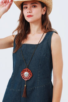 Western Cutout Leather Necklace