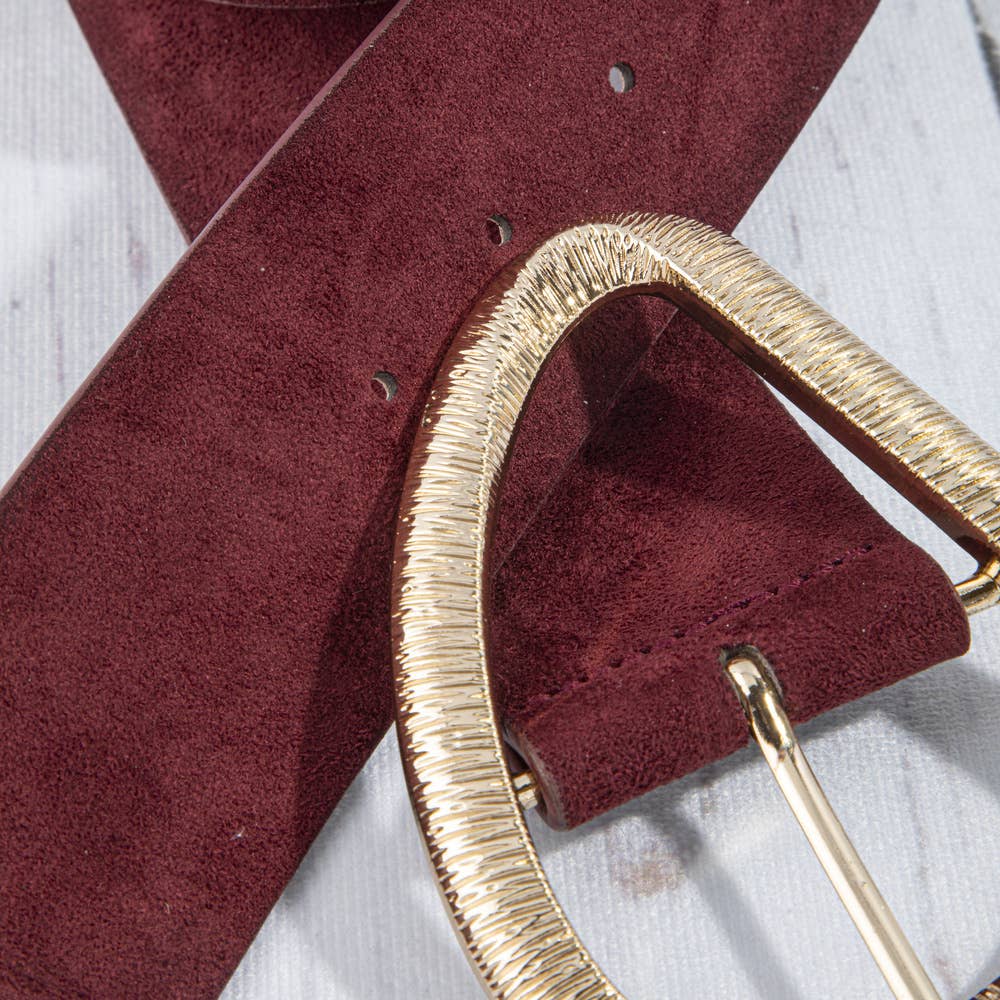 Textured Teardrop Suede Belt