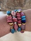 Coral & Turquoise Stack Bracelet