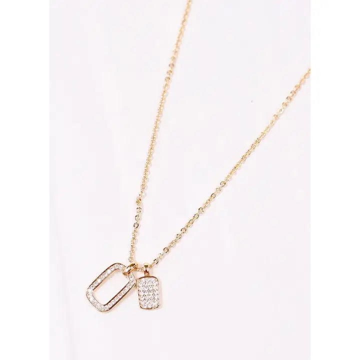 Sydni CZ Oval Charm Necklace