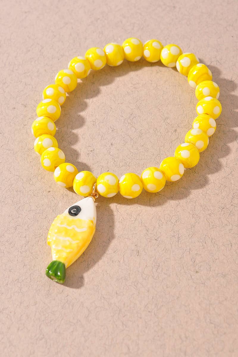 Yellow Polka Dot Fish Bracelet