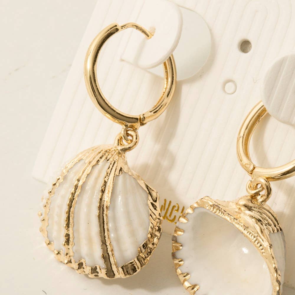 Gold Accent Shell Earrings