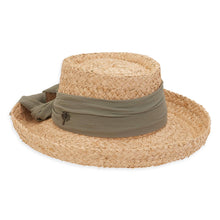 Green Banded Raffia Hat