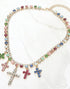 Crystal Cross Charm Necklace