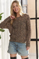 Long Sleeve Leopard Top in Khaki (REG)