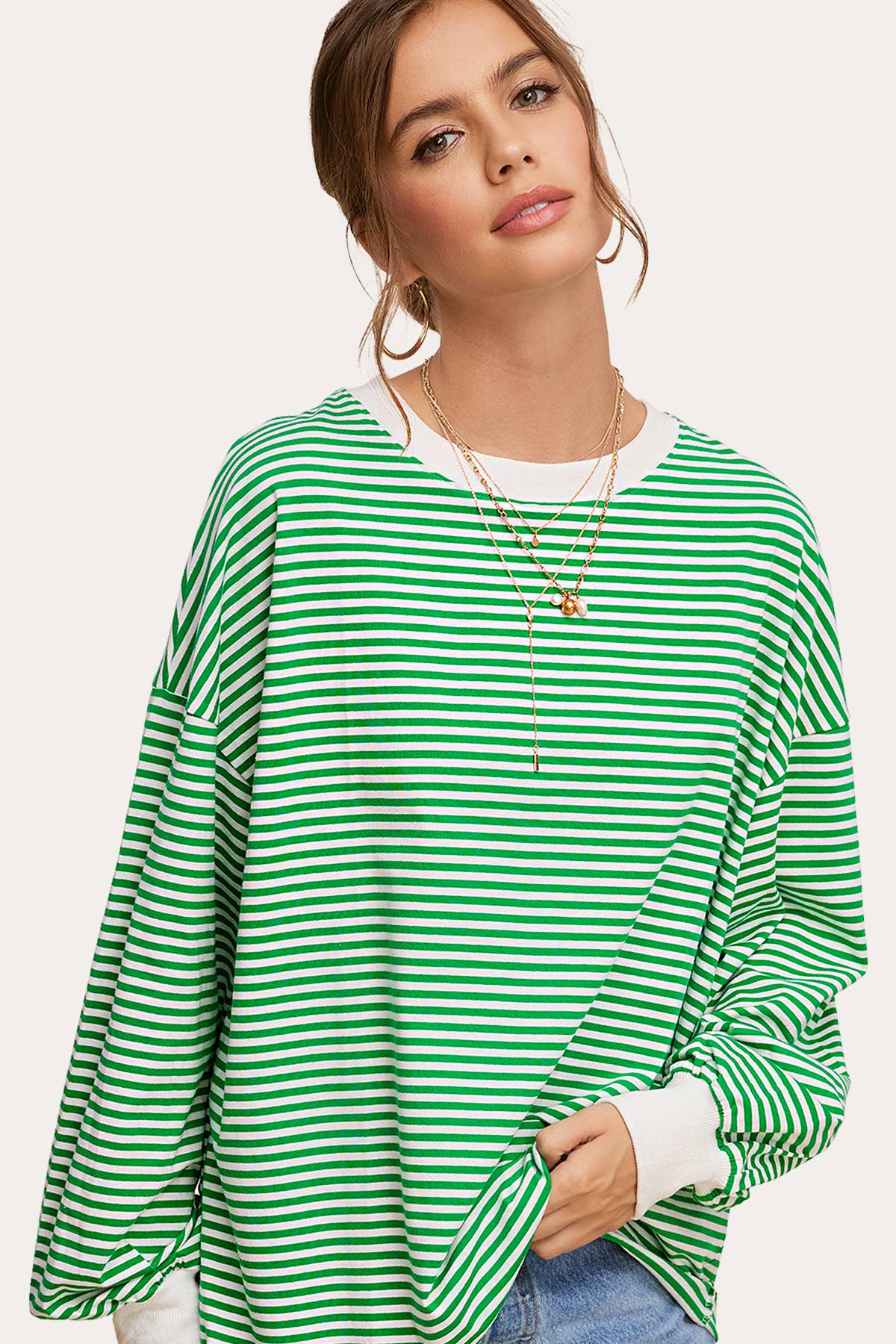 Apple Green Striped Top (REG)