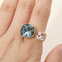 Stainless Steel Cushion Crystal Ring