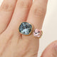 Stainless Steel Cushion Crystal Ring