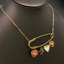 18K Gold Plated Pin Charm Necklace