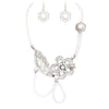 Crystal Mesh Flower Statement Necklace