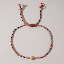 18K Corded Cross Bracelet