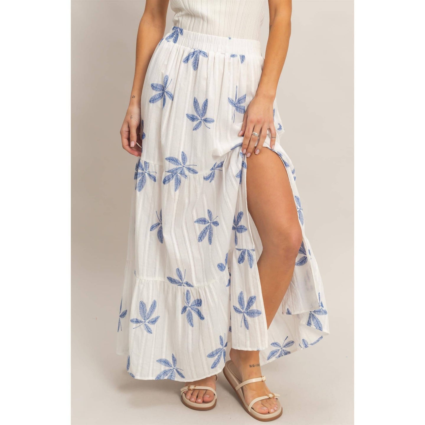 Side Slit Tiered Vacation Skirt (REG)