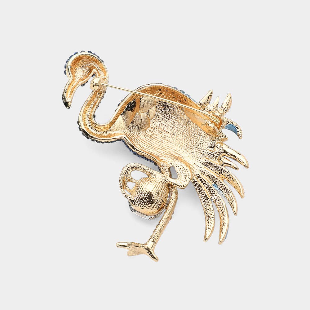 Stone Paved Flamingo Brooch