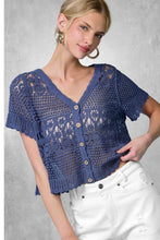 Scallop Summer Cardigan in Indigo (REG)