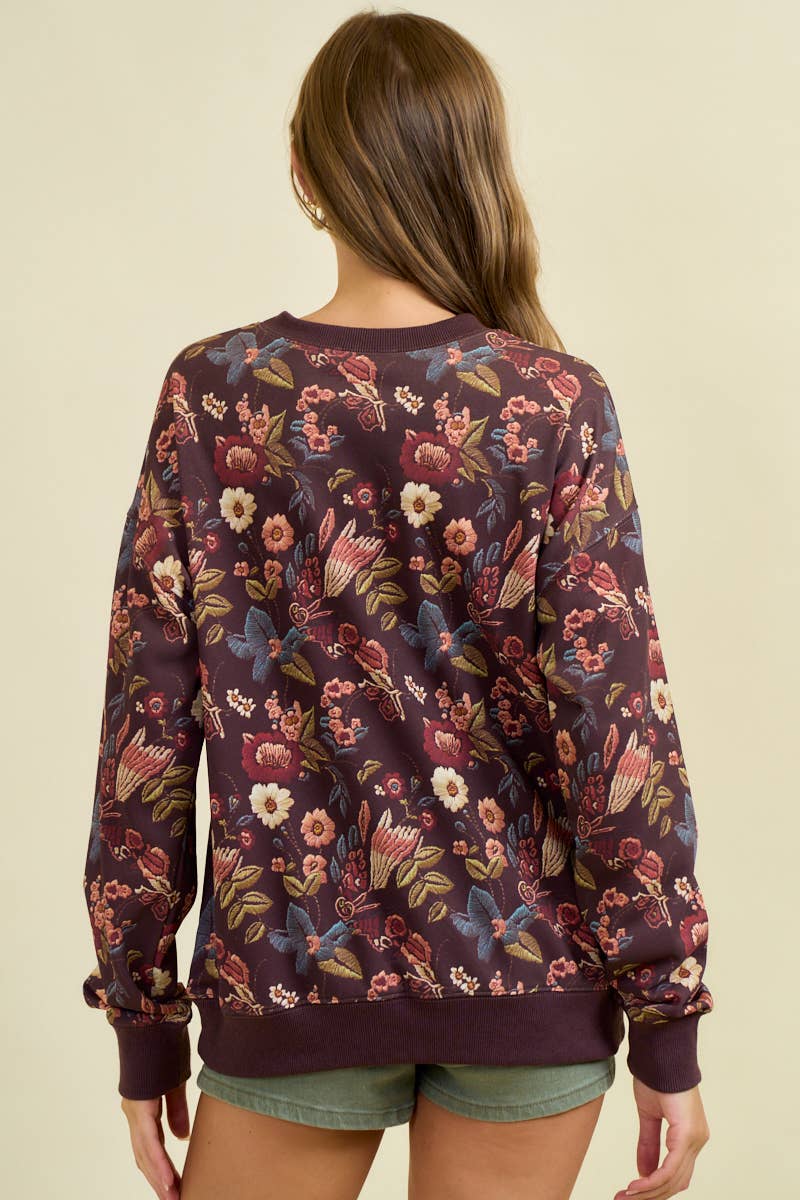 Fall Floral Pullover Top (REG)