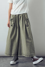 Drawstring Pocket Culotte Pants in Olive (REG)