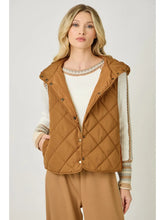 Color Block Back Puffer Vest in Spicy Latte (REG)