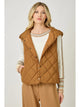 Color Block Back Puffer Vest in Spicy Latte (REG)
