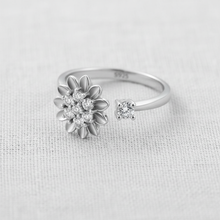 Silver Sunflower Rotating Ring